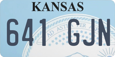 KS license plate 641GJN