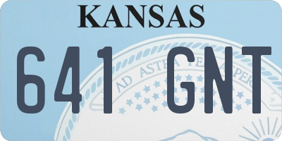 KS license plate 641GNT