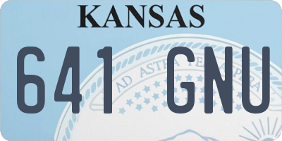 KS license plate 641GNU