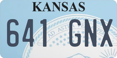 KS license plate 641GNX