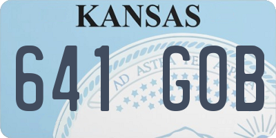KS license plate 641GOB