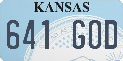 KS license plate 641GOD
