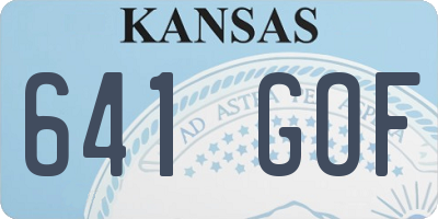 KS license plate 641GOF