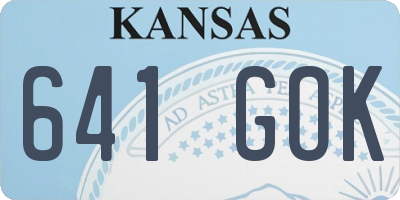 KS license plate 641GOK