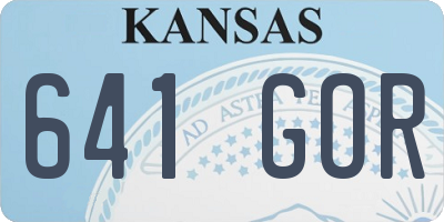 KS license plate 641GOR
