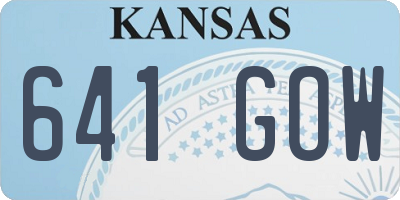 KS license plate 641GOW