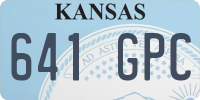 KS license plate 641GPC
