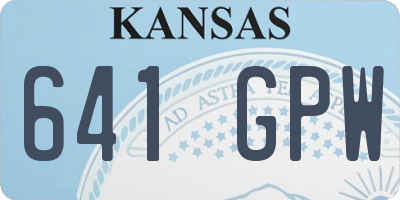 KS license plate 641GPW