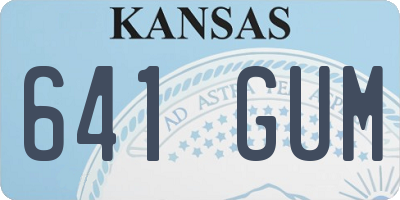 KS license plate 641GUM