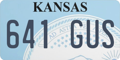 KS license plate 641GUS