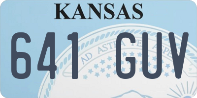 KS license plate 641GUV