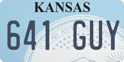 KS license plate 641GUY