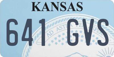 KS license plate 641GVS