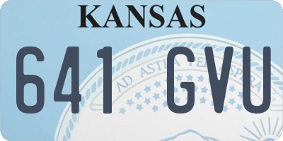 KS license plate 641GVU