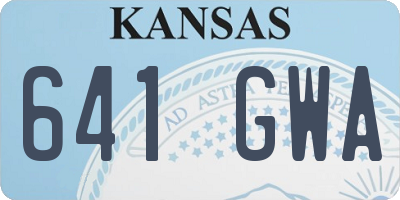 KS license plate 641GWA