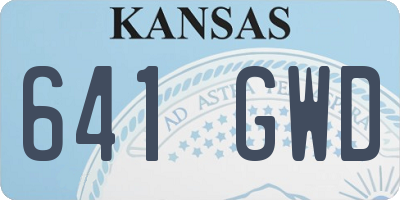 KS license plate 641GWD