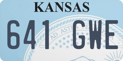KS license plate 641GWE