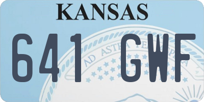 KS license plate 641GWF