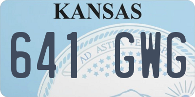 KS license plate 641GWG