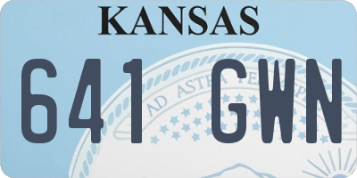 KS license plate 641GWN