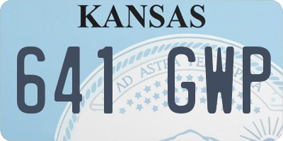 KS license plate 641GWP
