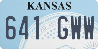 KS license plate 641GWW