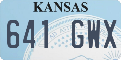 KS license plate 641GWX