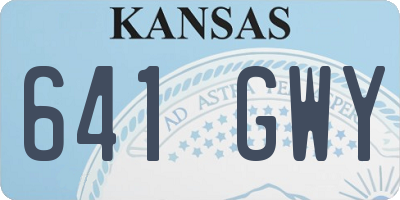 KS license plate 641GWY
