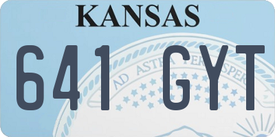 KS license plate 641GYT