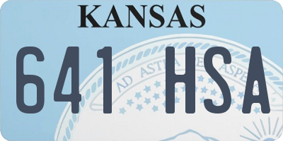 KS license plate 641HSA