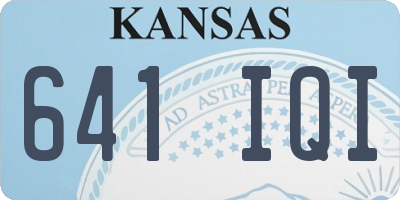 KS license plate 641IQI