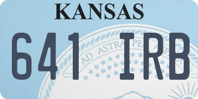 KS license plate 641IRB