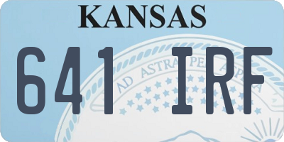 KS license plate 641IRF