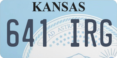 KS license plate 641IRG