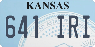 KS license plate 641IRI
