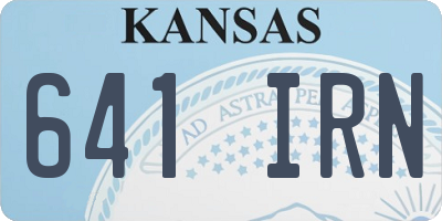 KS license plate 641IRN