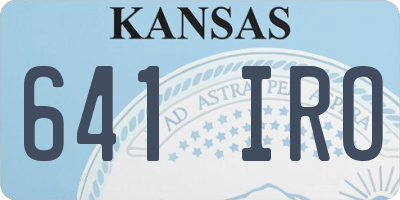KS license plate 641IRO