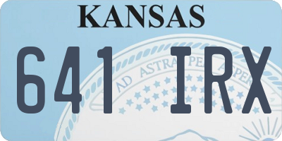 KS license plate 641IRX