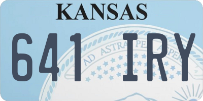 KS license plate 641IRY