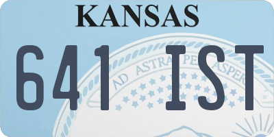 KS license plate 641IST