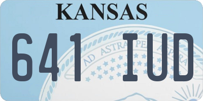 KS license plate 641IUD
