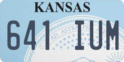 KS license plate 641IUM