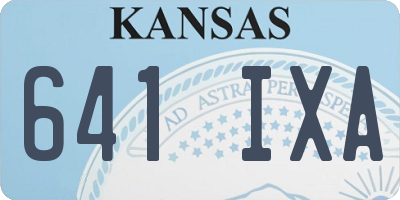 KS license plate 641IXA
