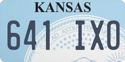 KS license plate 641IXO
