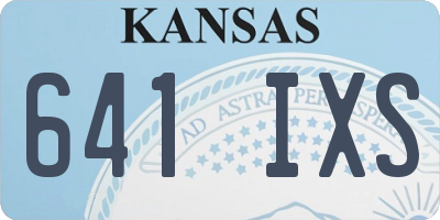 KS license plate 641IXS