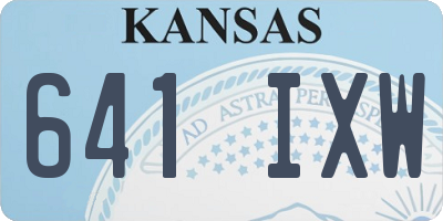 KS license plate 641IXW
