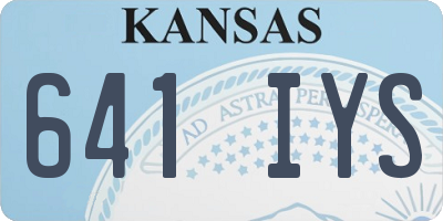 KS license plate 641IYS