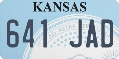 KS license plate 641JAD