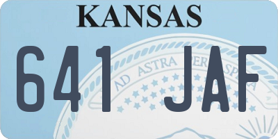 KS license plate 641JAF