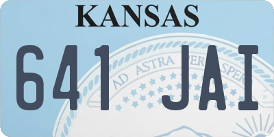 KS license plate 641JAI
